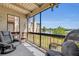 Charming screened patio with comfortable seating, providing stunning views of the adjacent lake and lush greenery at 574 Orange Dr # 78, Altamonte Springs, FL 32701