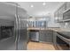 Kitchen with gray cabinets, stainless steel appliances, and an open layout at 1236 S Beach Cir, Kissimmee, FL 34746