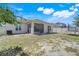 Backyard features a grassy area with trees and a screened in patio at 210 Hydra Way, Groveland, FL 34736