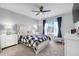 Bedroom featuring a ceiling fan, natural light, and neutral colors at 210 Hydra Way, Groveland, FL 34736