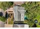 Aerial view of home showing roof, backyard with pool, and surrounding landscaping at 2623 Parsley Dr, Orlando, FL 32837