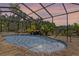 Sparkling pool with screen enclosure, stone waterfall and well manicured landscaping at 4232 Spring Ln, Lakeland, FL 33811