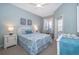 Serene bedroom featuring a queen-sized bed, a bright window, and blue-toned decor for a relaxing atmosphere at 428 Orista Dr, Davenport, FL 33897