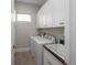 Bright laundry area with side by side washer and dryer, and custom cabinets at 795 W Canton Ave, Winter Park, FL 32789
