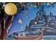 Bedroom boasts a whimsical wall mural featuring castle, lanterns, and a couple in a boat at 8814 Geneve Ct, Kissimmee, FL 34747