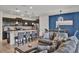 Open floorplan with kitchen island, dining area, and living room for seamless entertaining at 8814 Geneve Ct, Kissimmee, FL 34747