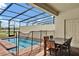 Screened-in pool area with brick pavers and outdoor seating at 8814 Geneve Ct, Kissimmee, FL 34747