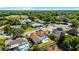 Aerial shot showcasing a house with a pool, backyard and neighborhood in a lush green area at 996 Big Oaks Dr, Oviedo, FL 32765