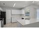 Modern kitchen with stainless steel appliances, white countertops, and ample storage at 996 Big Oaks Dr, Oviedo, FL 32765