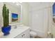 Bathroom with modern fixtures, tile backsplash, and neutral walls at 8778 Peachtree Park Ct, Windermere, FL 34786