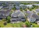 Aerial view showcasing a home with lush green lawn and manicured landscaping within a vibrant neighborhood setting at 9421 Dugard Ct, Orlando, FL 32827
