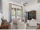 Comfortable living room featuring neutral decor, hardwood floors, and a seamless transition to outdoor living at 11401 Willow Stowe Ln, Windermere, FL 34786