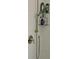 Updated shower boasts an adjustable shower head and convenient glass shelving for toiletries at 1160 Rolling Acres Dr, Deland, FL 32720