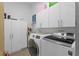 Functional laundry room featuring modern appliances, ample storage, and a clean, organized layout at 11734 Lake Willis Dr, Orlando, FL 32821