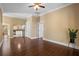 Open-concept living area features hardwood floors and seamless access to the kitchen at 1333 W Yale St, Orlando, FL 32804