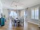 Bright dining room with seating for six and ocean views at 4071 S Atlantic Ave # 803, New Smyrna Beach, FL 32169