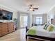 Bright and spacious main bedroom boasts ocean views and balcony access at 4071 S Atlantic Ave # 803, New Smyrna Beach, FL 32169