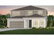 Charming two-story home featuring a two-car garage, neutral color palette, and manicured lawn with garden beds at 4152 Winding Pines Dr, Apopka, FL 32712