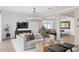 Cozy living room with elegant furniture, neutral color palette, and modern lighting fixtures at 4152 Winding Pines Dr, Apopka, FL 32712