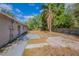 A large backyard with palm tree is perfect for entertaining or relaxing at 4805 Okeefe St, Orlando, FL 32808