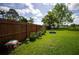 Lush backyard featuring a wooden fence, rows of potted plants and a prepared garden space at 5384 Barton Dr, Orlando, FL 32807