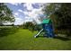 Spacious backyard with playground equipment and ample room for outdoor activities at 5384 Barton Dr, Orlando, FL 32807
