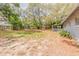 Large backyard with mature trees and partial fencing; perfect for outdoor activities at 5500 Riviera Dr, Orlando, FL 32808