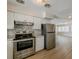 Modern kitchen featuring stainless steel appliances, white cabinetry, and an open layout at 5500 Riviera Dr, Orlando, FL 32808