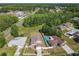 An aerial view of the property showing its proximity to neighborhood and other homes, along with the in-ground swimming pool at 602 Milan Dr, Kissimmee, FL 34758