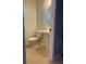 Compact powder room featuring pedestal sink, elongated toilet, and neutral color scheme at 6327 Southbridge St, Windermere, FL 34786