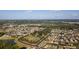 Sprawling aerial shot of a suburban community showcasing neatly arranged homes, parks, and a picturesque pond at 690 Cascading Creek Ln, Winter Garden, FL 34787