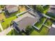 A stunning aerial view of a home showcasing a screened-in pool and lush green lawn at 690 Cascading Creek Ln, Winter Garden, FL 34787