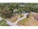 Aerial view of circular home on a sprawling, tree-lined lot at 9500 Shortleaf Ct, Apopka, FL 32703