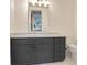 Charming bathroom featuring a gray vanity with great storage, white walls, and modern fixtures at 1906 Oakbrook Dr, Longwood, FL 32779