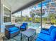 Relaxing screened-in pool area with comfortable seating, a coffee table, and refreshing pool views at 2147 Whitfield Ln, Orlando, FL 32835