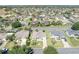 Overhead image of home highlighting landscaping, neighborhood, and adjacent golf course at 2192 Kerwood Loop, The Villages, FL 32162