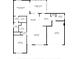 Detailed floor plan showcasing the layout of the home, including the living room, bedrooms, kitchen, and screened porch at 2192 Kerwood Loop, The Villages, FL 32162