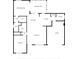 Schematic floor plan illustrating the layout with the living room, bedrooms, kitchen, dining area, and screened porch at 2192 Kerwood Loop, The Villages, FL 32162