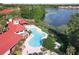 Aerial view of the community pool and lake at 232 Afton Sq # 201, Altamonte Springs, FL 32714