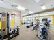 The well-lit gym offers a variety of exercise equipment, mirrors, and ceiling fans for a comfortable workout environment at 232 Afton Sq # 201, Altamonte Springs, FL 32714