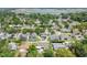Aerial view showcasing a residential area with tree-lined streets and numerous homes with screened in pools at 3713 Dover St, Orlando, FL 32806