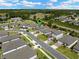 This aerial view shows the community's homes, providing perspective on the neighborhood's layout at 439 Sarah Nicole Way, New Smyrna Beach, FL 32168