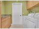 Well-equipped laundry room with storage cabinets and modern washer and dryer at 5836 Goldenwood Dr, Orlando, FL 32817