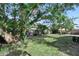 A spacious backyard with a large tree, freshly cut grass, and a privacy fence at 7727 Arezzo Ave, Orlando, FL 32819