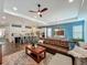 Open floor plan showing the kitchen, dining area, and living room with plenty of space at 7748 Four Seasons Blvd, Kissimmee, FL 34747