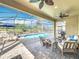 Screened in pool area with comfortable seating, perfect for relaxing outdoors at 7748 Four Seasons Blvd, Kissimmee, FL 34747