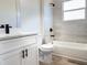 Updated bathroom features a modern vanity, bathtub, and sleek fixtures at 2697 Sw 165St Rd, Ocala, FL 34473
