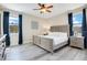 Well-lit bedroom with a king bed, side tables, and two large windows at 7644 Fairfax Dr, Kissimmee, FL 34747