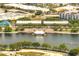 Aerial view of a large, white event tent on a waterfont stage for community performances and events at 819 Haulover Dr, Altamonte Springs, FL 32714
