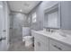 Modern bathroom featuring a glass-enclosed shower and contemporary vanity at 819 Haulover Dr, Altamonte Springs, FL 32714